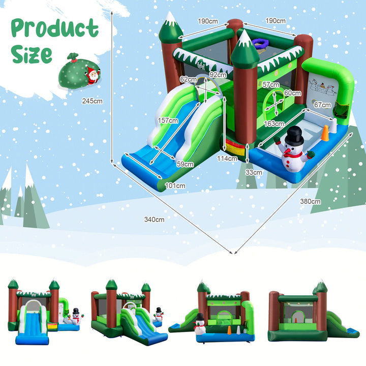 Winter Themed Inflatable Bounce House with 680W Blower - TidySpaces