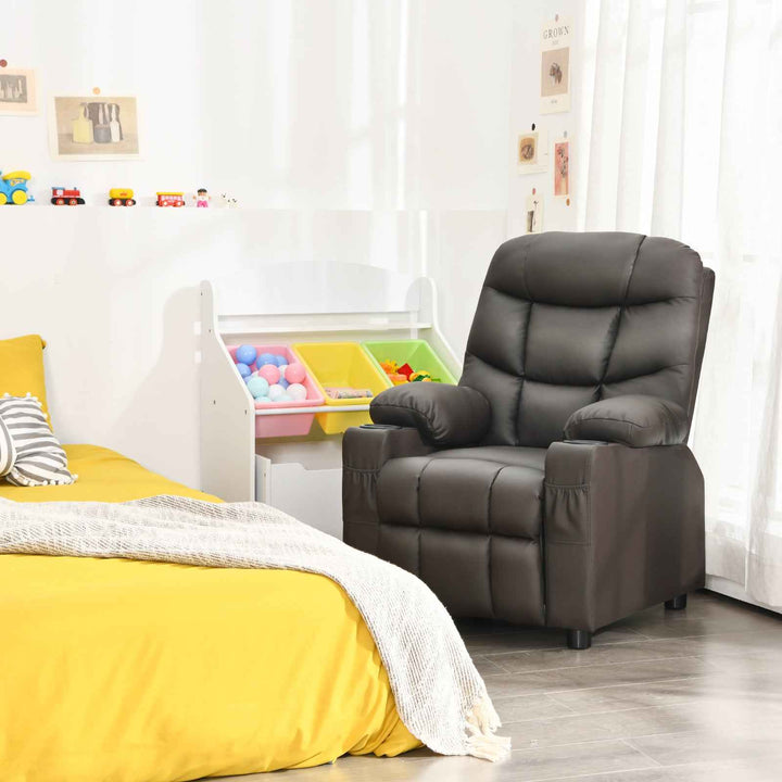 Kids Youth Toddler Upholstered Lounge Recliner Chair with Footrest for Comfortable Seating