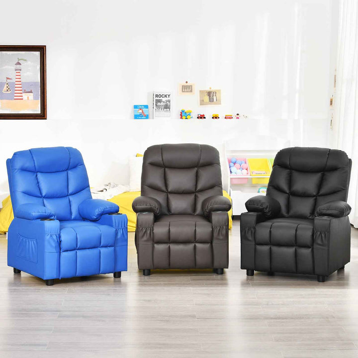 Kids Youth Toddler Upholstered Lounge Recliner Chair with Footrest for Comfortable Seating