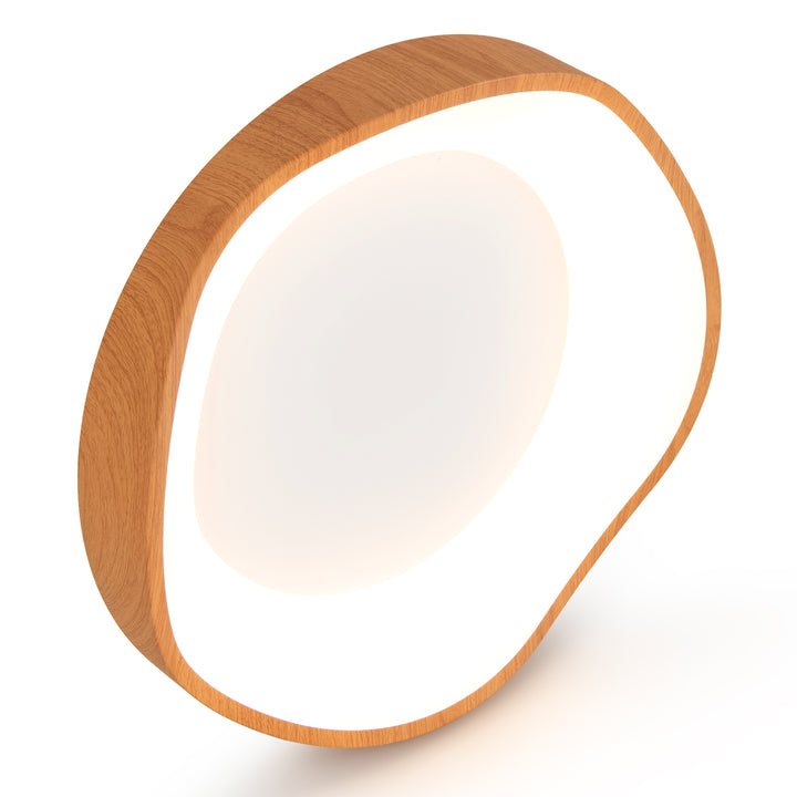 LED Mount Ceiling Light with Wood Pattern and Metal Frame-Natural - TidySpaces