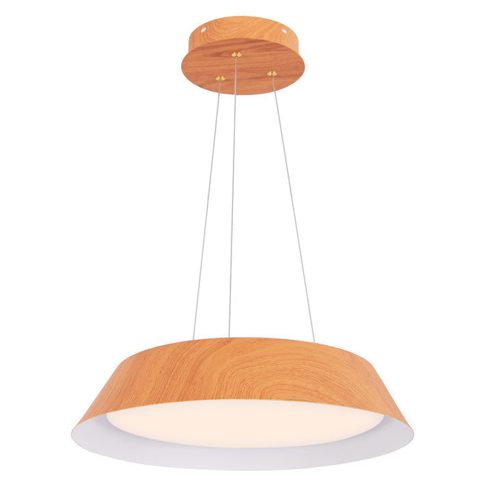 22W Modern Ceiling Light with Wood Grain and Metal Frame-Natural - TidySpaces