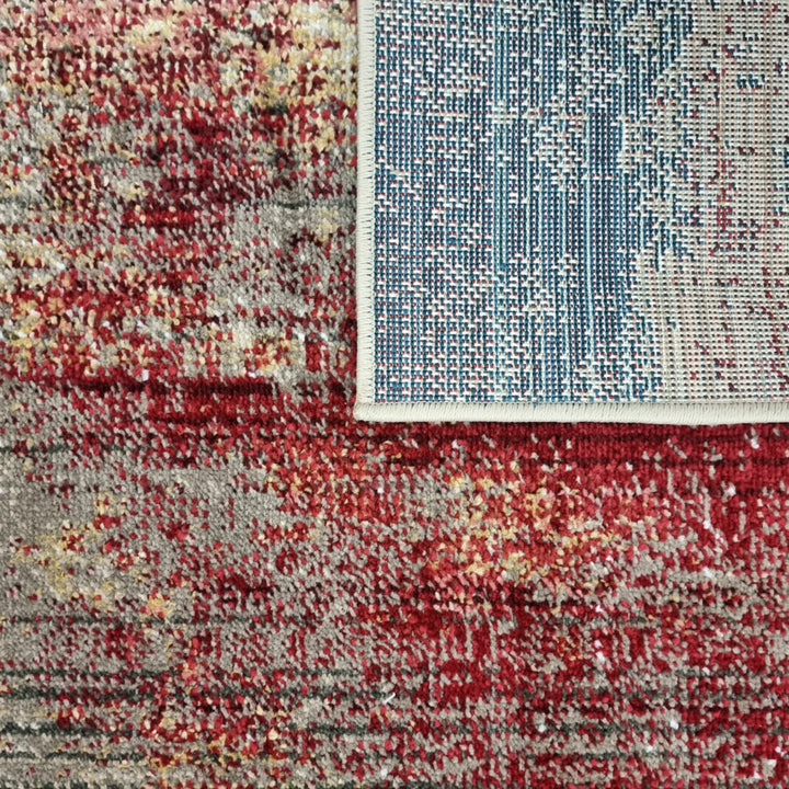 Multi-Coloured Abstract Distressed Rug Oil Painting - TidySpaces