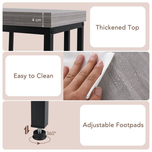 Rustic Accent Narrow 2-Tier Mid-Century Modern Console Table-Rustic Brown - TidySpaces