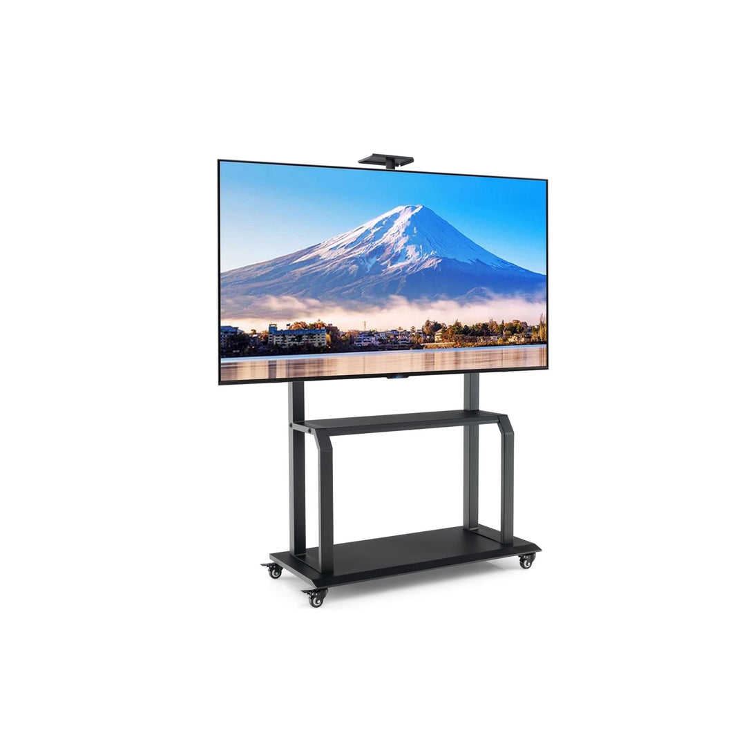 Mobile TV Stand Rolling TV Cart with Camera Shelf and AV Shelves - TidySpaces