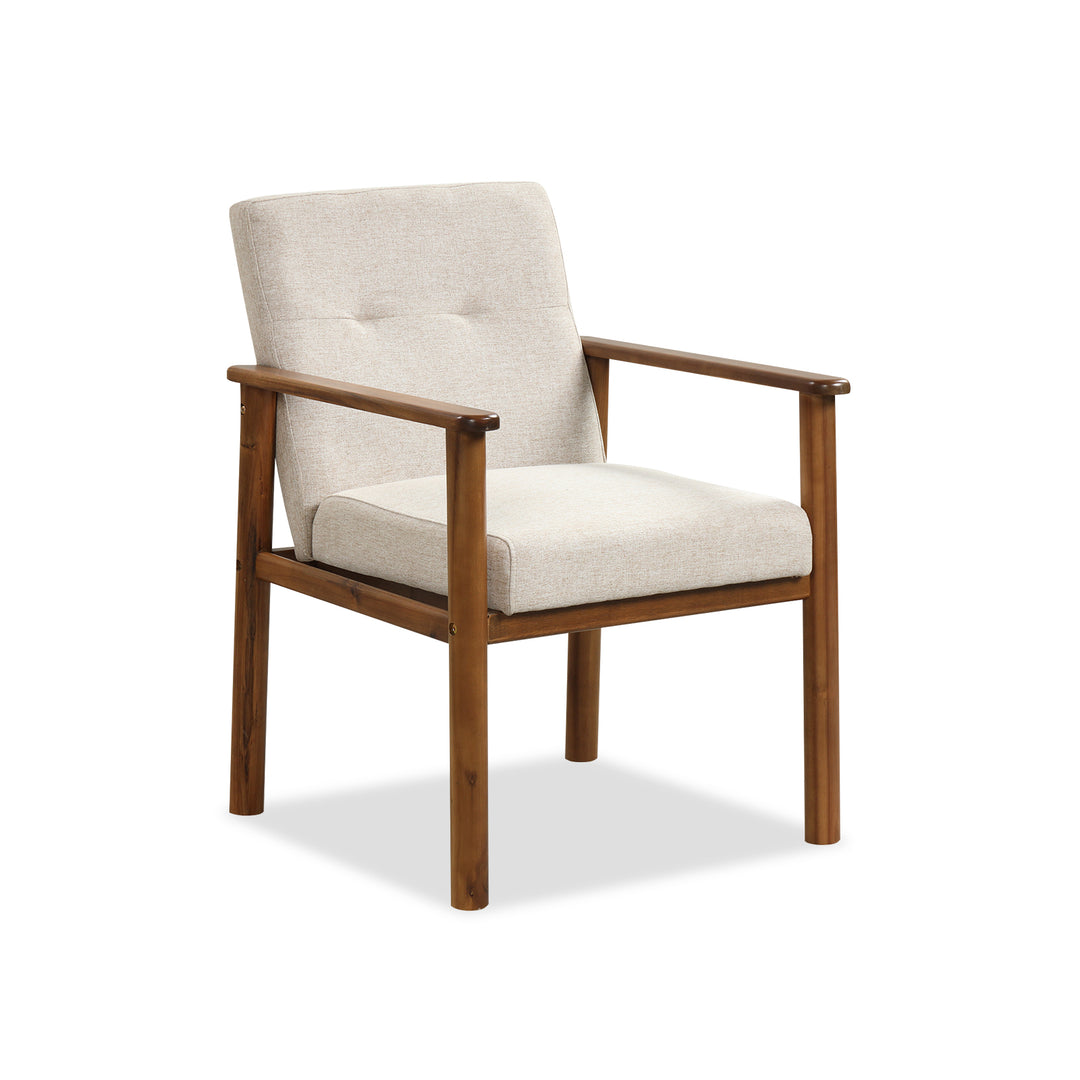 Modern Accent Chair Linen Fabric Armchair with Soft Cushioned - TidySpaces