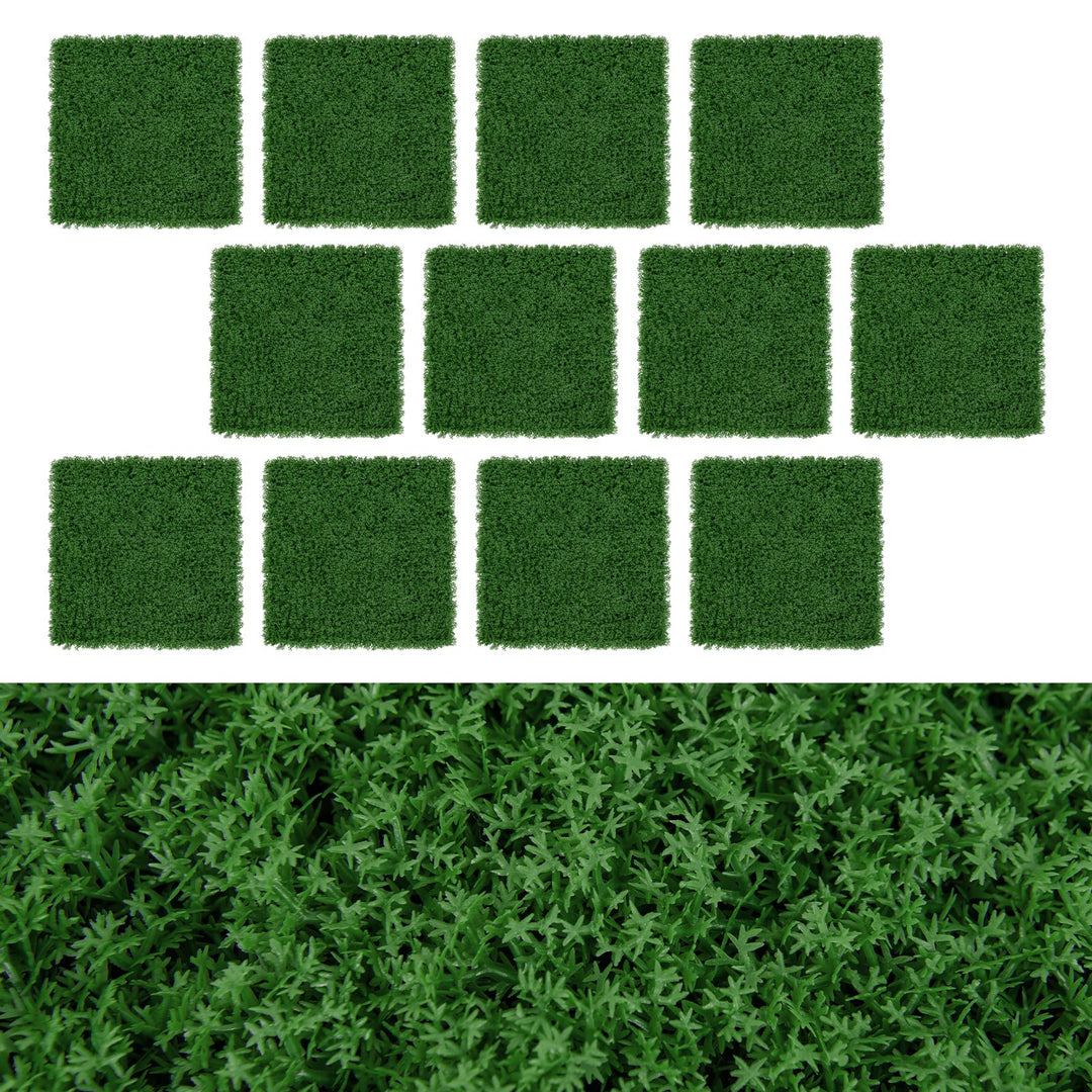 12 Pieces 50 x 50cm Artificial Grass Wall Panels for Garden Yard Balcony Home - TidySpaces