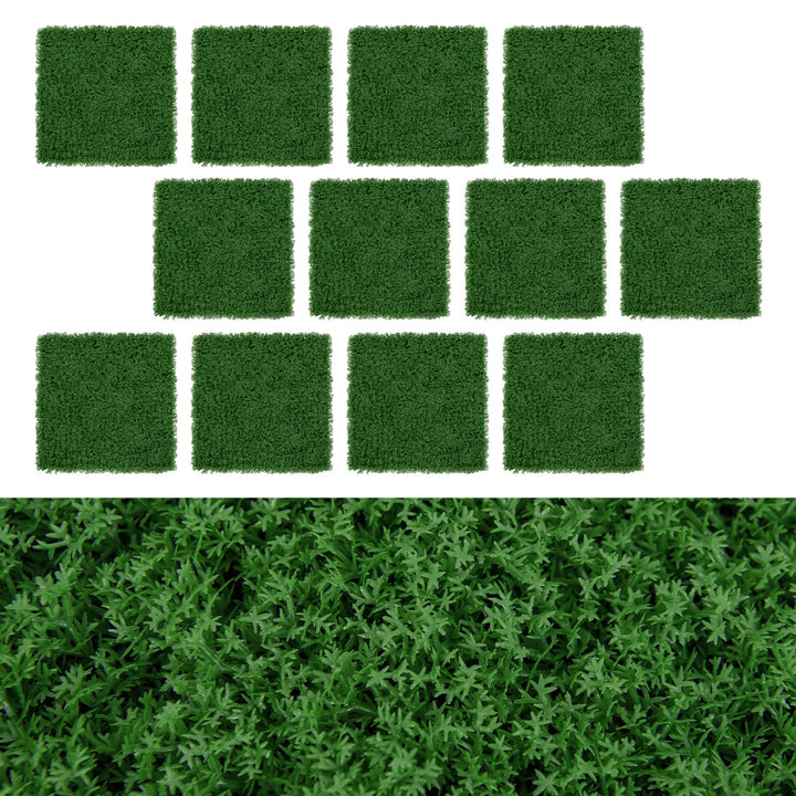 12 Pieces 50 x 50cm Artificial Grass Wall Panels for Garden Yard Balcony Home - TidySpaces