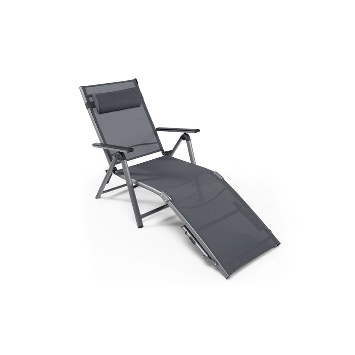 Outdoor Folding Chaise Lounge Chair with 8-Level Adjustable Backrests - TidySpaces