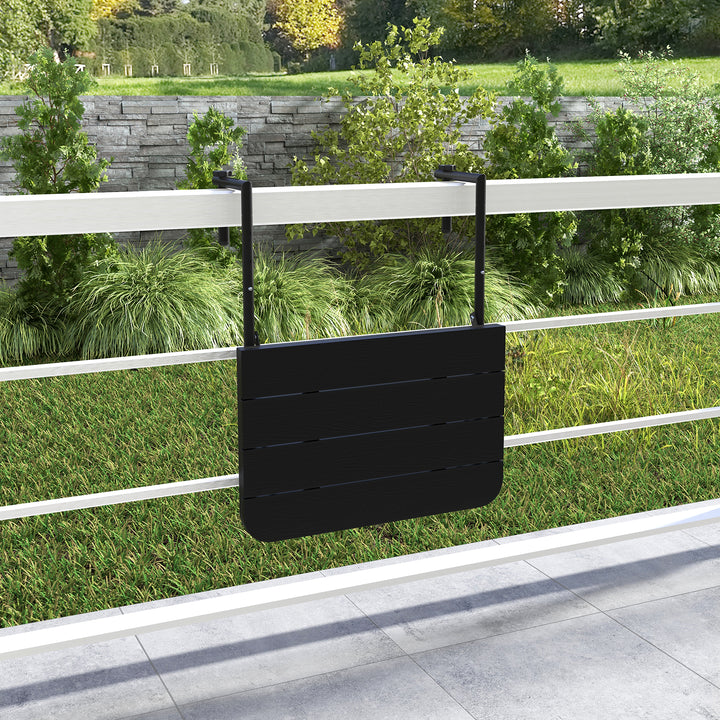 Folding Railing Table with 3 Level Adjustable Height for Patio - TidySpaces