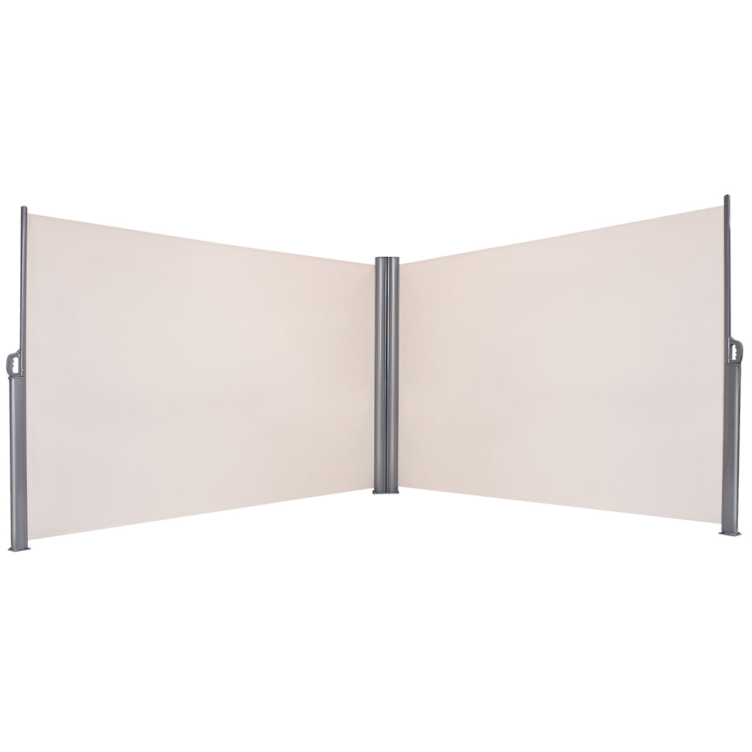 600 x 180 cm Double-Sided Retractable Folding Side Awning with Handle - TidySpaces