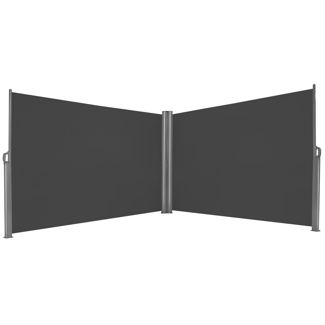 600 x 160 cm Patio Double-Sided Retractable Folding Side Awning - TidySpaces