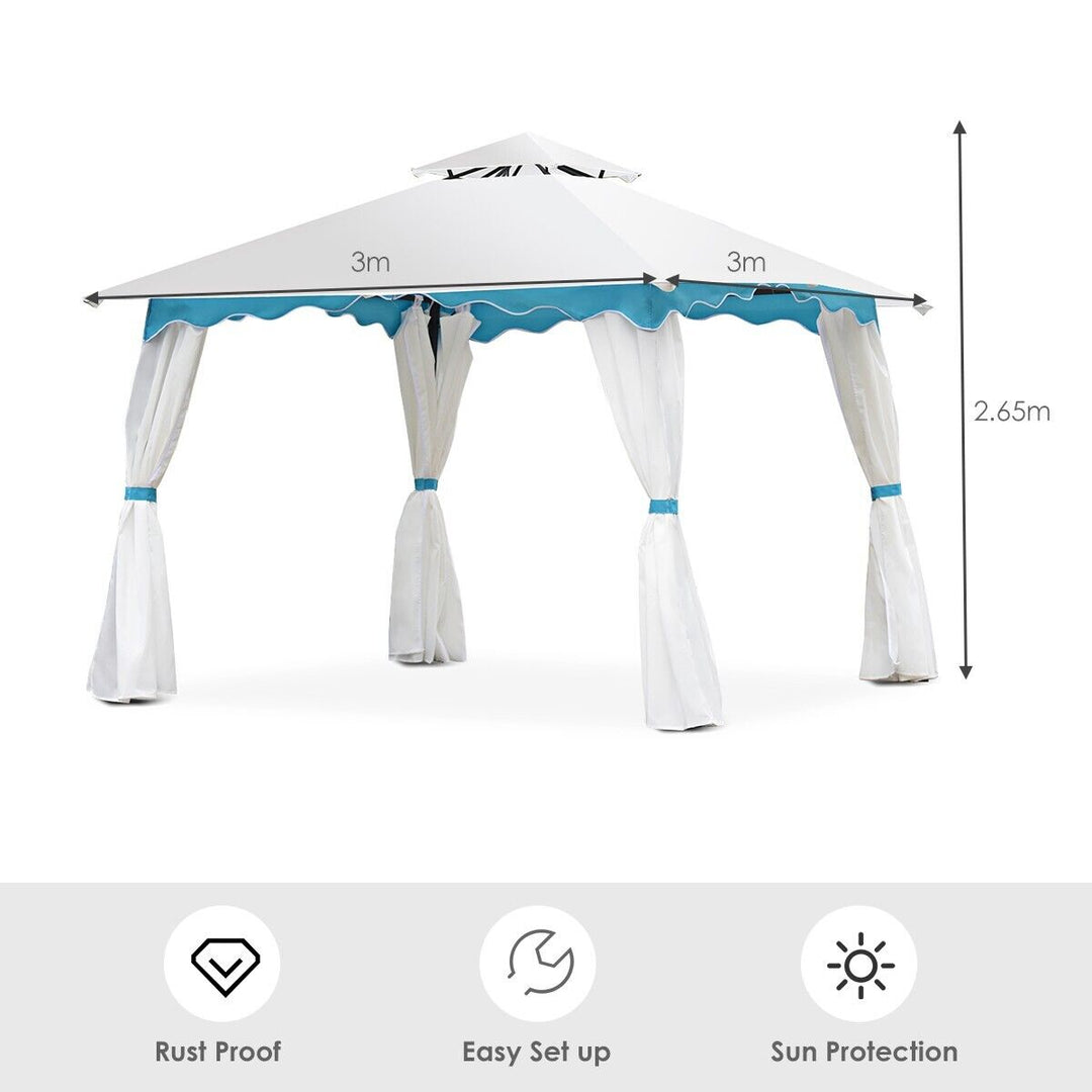 3x3M Metal Gazebo with Side Walls for Garden Patio Camping Event - TidySpaces