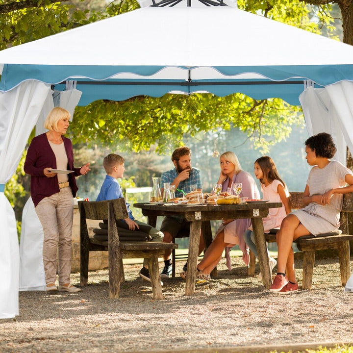 3x3M Metal Gazebo with Side Walls for Garden Patio Camping Event - TidySpaces