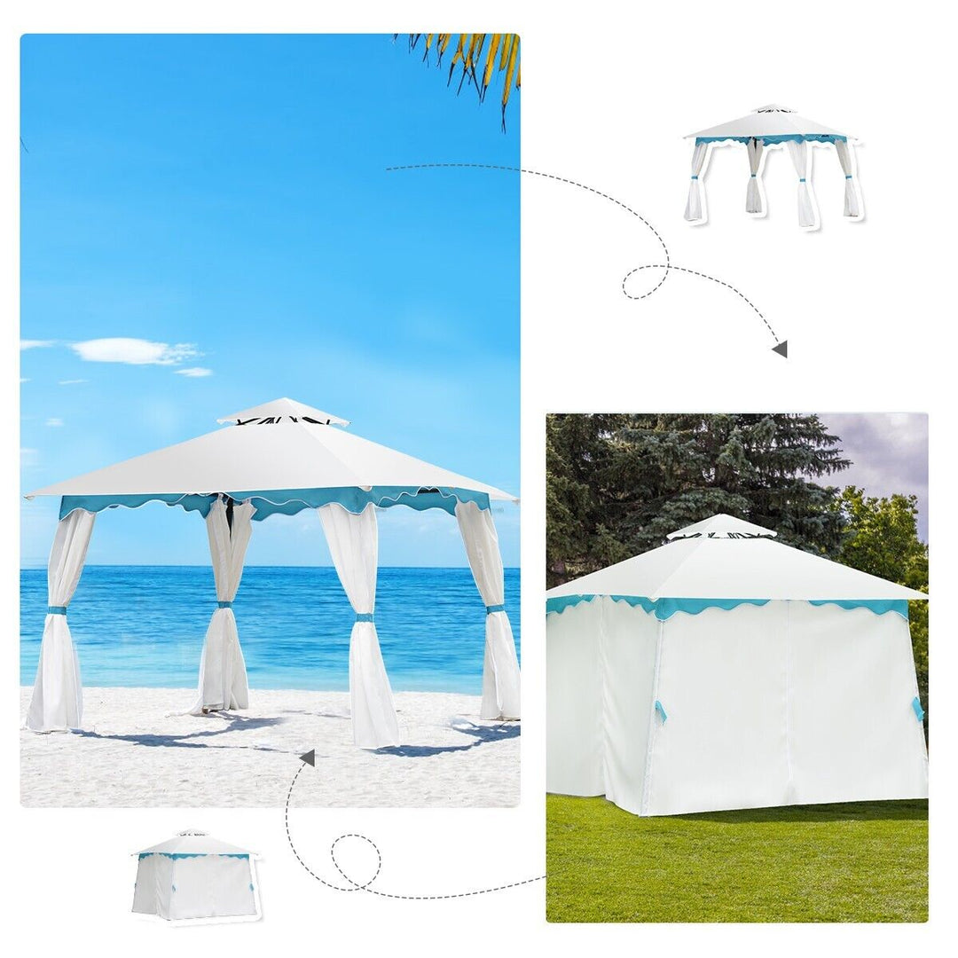 3x3M Metal Gazebo with Side Walls for Garden Patio Camping Event - TidySpaces