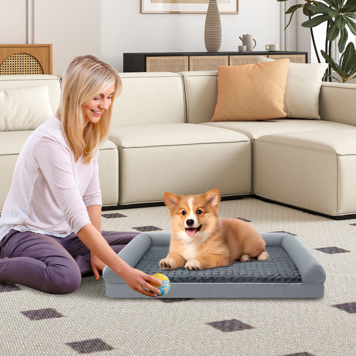 Orthopaedic Foam Dog Bed Sized Large, XL, XXL Pet Bed in Grey