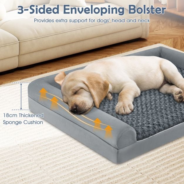 Orthopaedic Foam Dog Bed Sized Large, XL, XXL Pet Bed in Grey