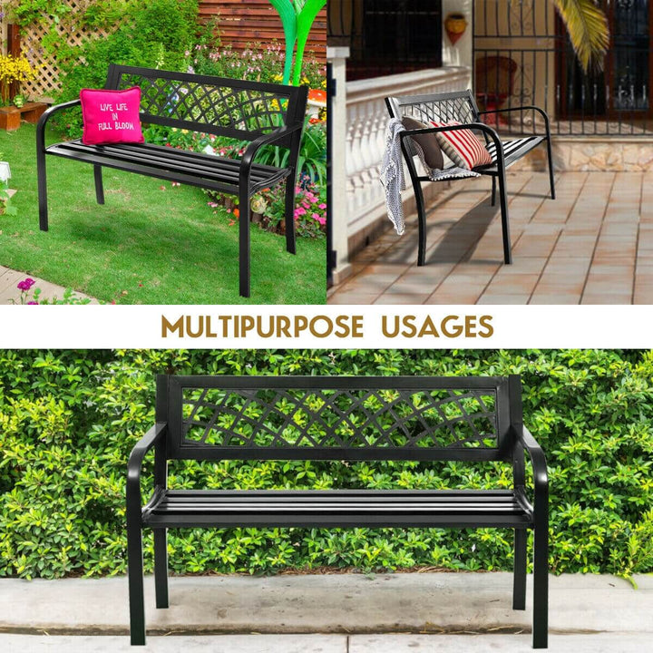 Metal Frame Outdoor Bench with 280 KG Load Capacity - TidySpaces