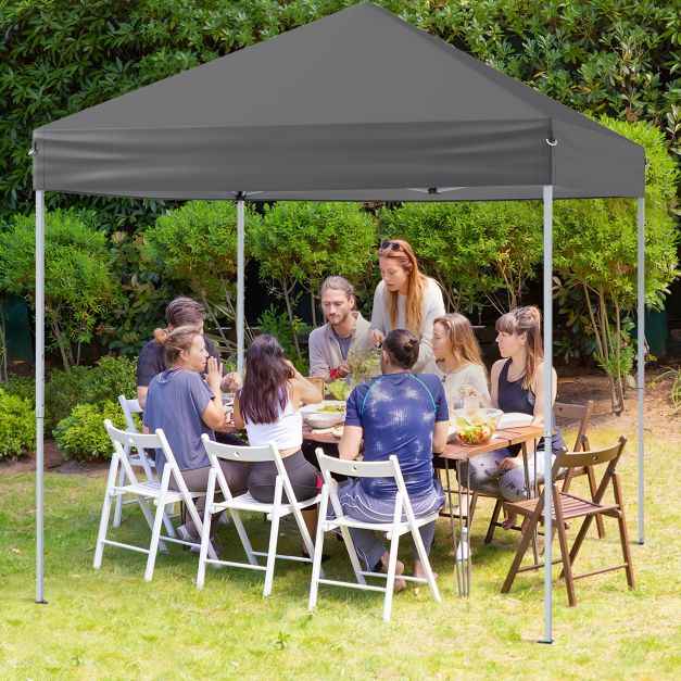 Outdoor Folding Pop-up Canopy with Adjustable Heights and Carrying Bag