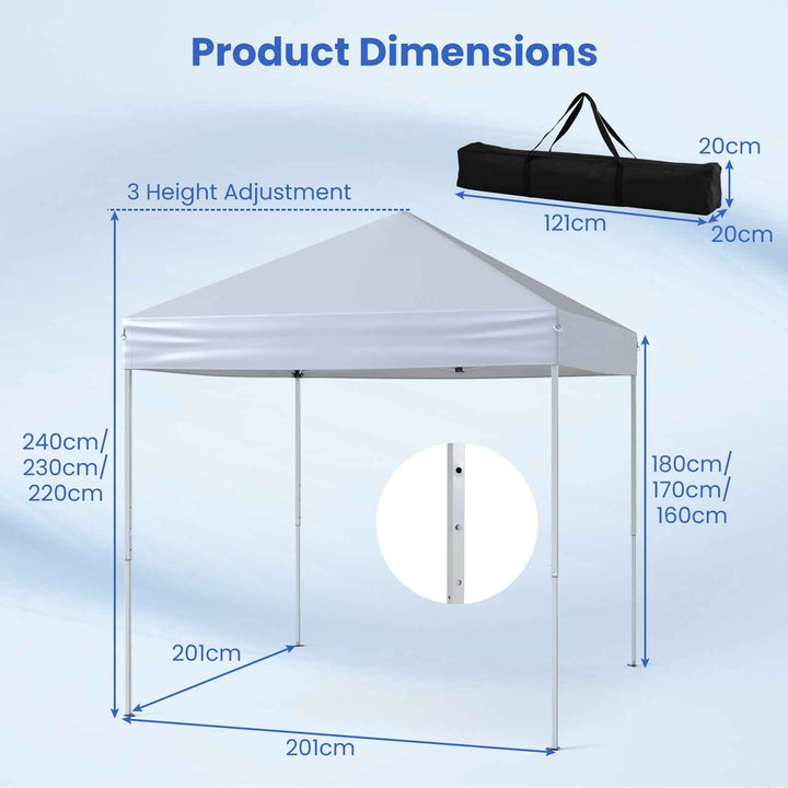 Outdoor Folding Pop-up Canopy with Adjustable Heights and Carrying Bag