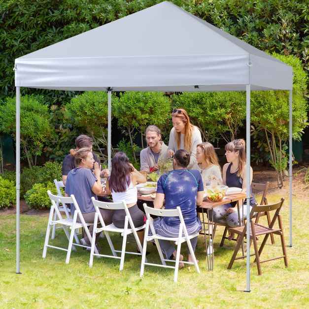 Outdoor Folding Pop-up Canopy with Adjustable Heights and Carrying Bag