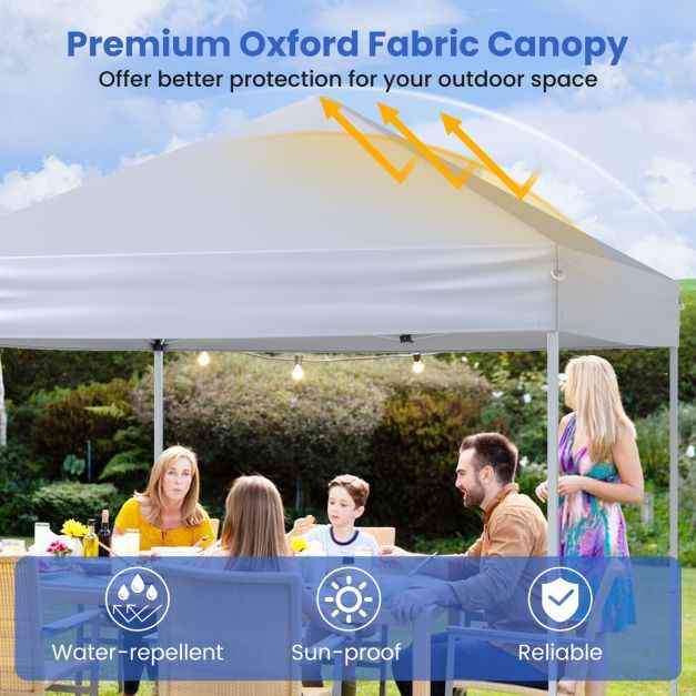 Outdoor Folding Pop-up Canopy with Adjustable Heights and Carrying Bag