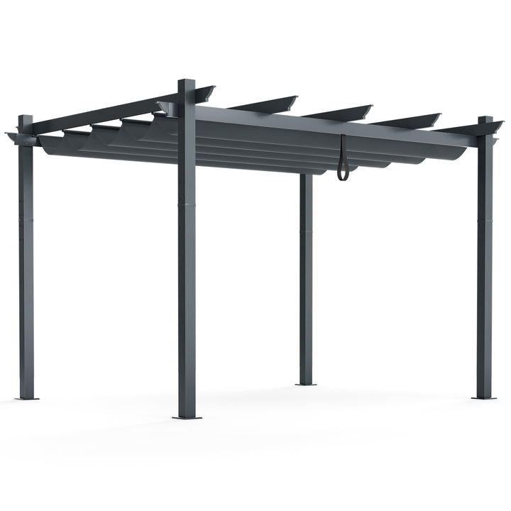 2.9 x 3.6 m Outdoor Retractable Pergola with Canopy Cover - TidySpaces
