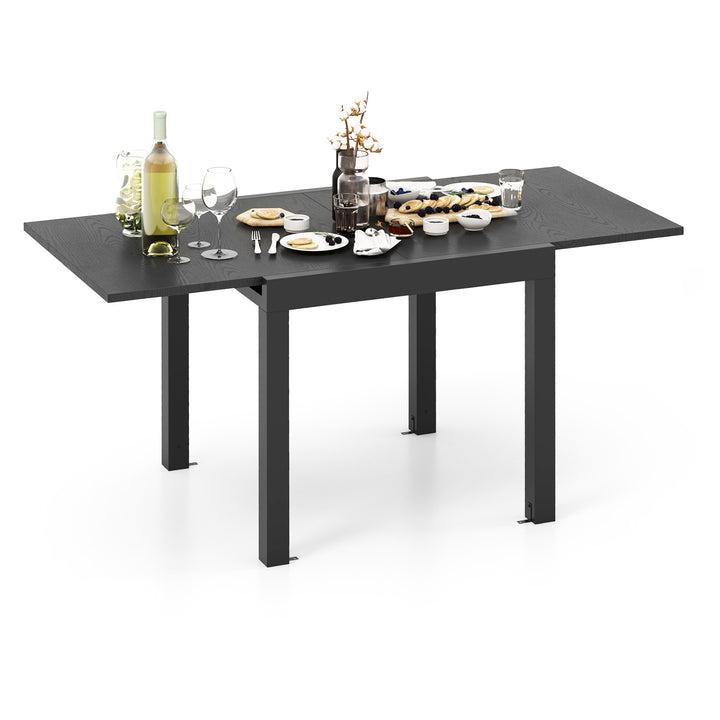 Patio Expandable Dining Table Rectangular Aluminum Dining Table for 4 6 Person - TidySpaces