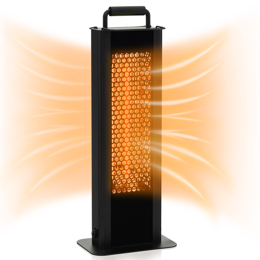 1200W Outdoor Portable Electric Heater with Double-Sided Heating-Black - TidySpaces