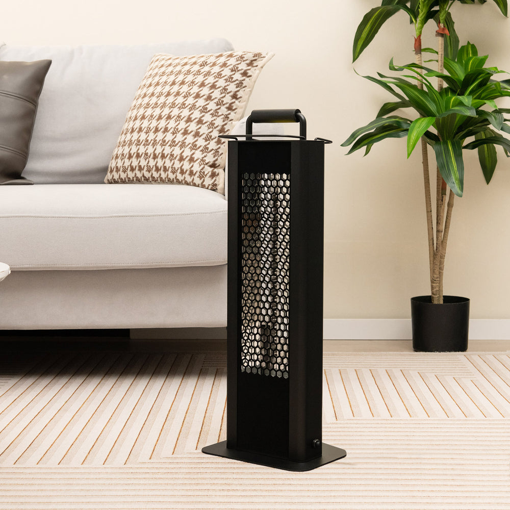1200W Outdoor Portable Electric Heater with Double-Sided Heating-Black - TidySpaces