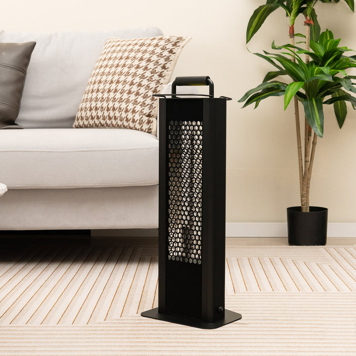 1200W Outdoor Portable Electric Heater with Double-Sided Heating-Black - TidySpaces