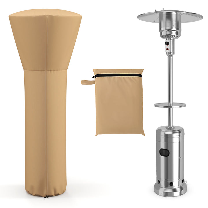 Outdoor Patio Heater Cover with Zipper and Storage Bag Beige - TidySpaces