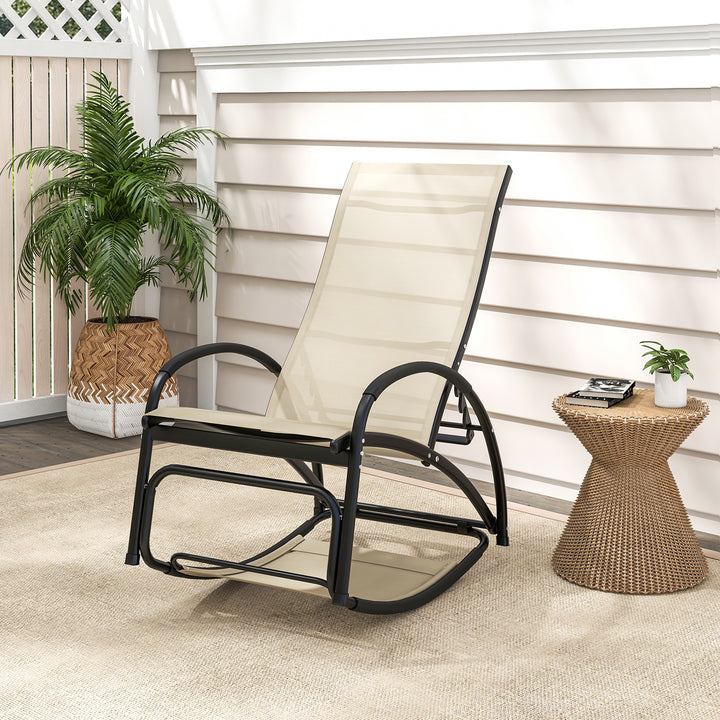 2 in 1 Outdoor Lounge Chair with 20° Rocking Angle - TidySpaces