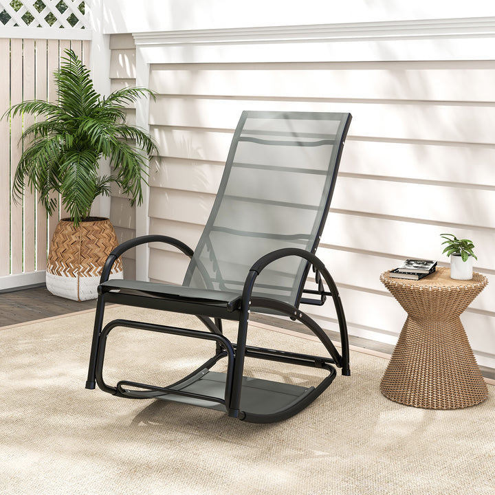 2 in 1 Outdoor Lounge Chair with 20° Rocking Angle - TidySpaces