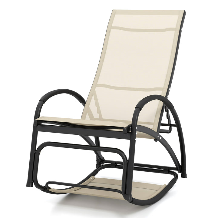 2 in 1 Outdoor Lounge Chair with 20° Rocking Angle - TidySpaces