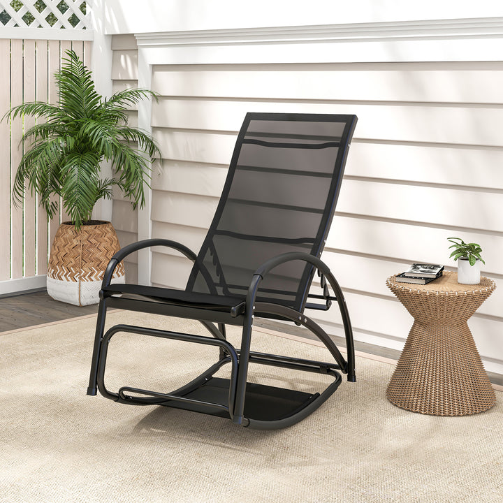 2 in 1 Outdoor Lounge Chair with 20° Rocking Angle - TidySpaces