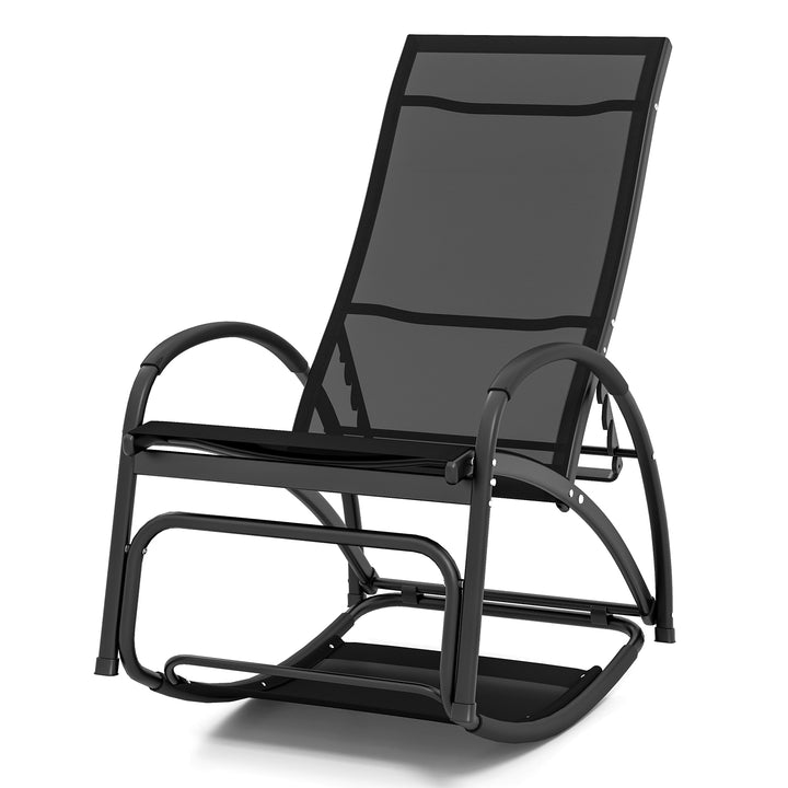 2 in 1 Outdoor Lounge Chair with 20° Rocking Angle - TidySpaces