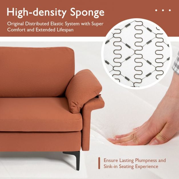 L Shaped 2 Seater Upholstered Sectional Couch - TidySpaces
