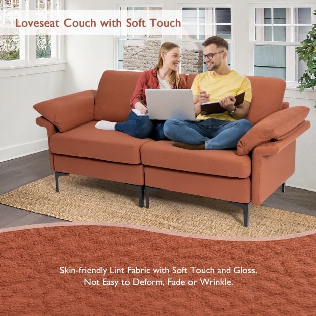 L Shaped 2 Seater Upholstered Sectional Couch - TidySpaces