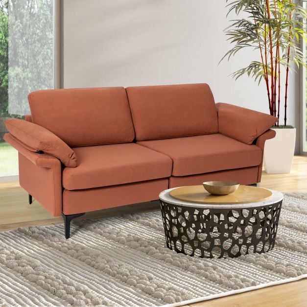 L Shaped 2 Seater Upholstered Sectional Couch - TidySpaces