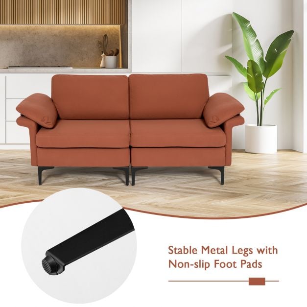 L Shaped 2 Seater Upholstered Sectional Couch - TidySpaces