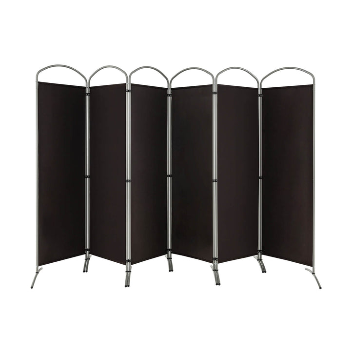 6 Panel Freestanding Fabric Room Divider for Home and Office Brown - TidySpaces