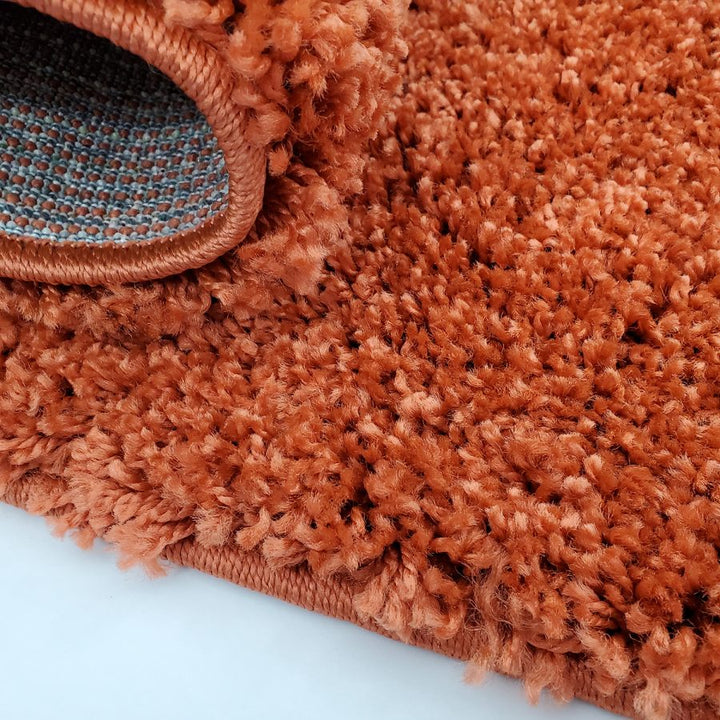 Terracotta Fluffy Shaggy Plain - TidySpaces