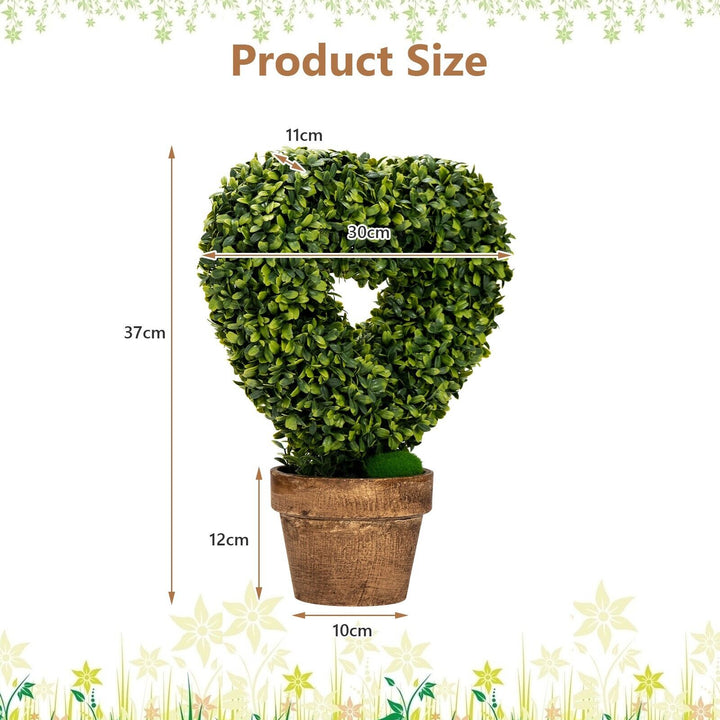 4 Pieces Heart-Shape Artificial Plant Set-Green - TidySpaces