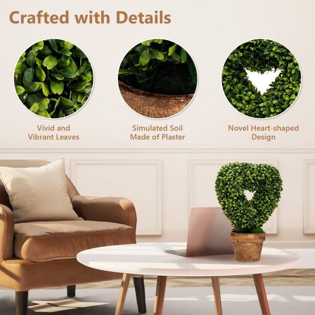 4 Pieces Heart-Shape Artificial Plant Set - TidySpaces