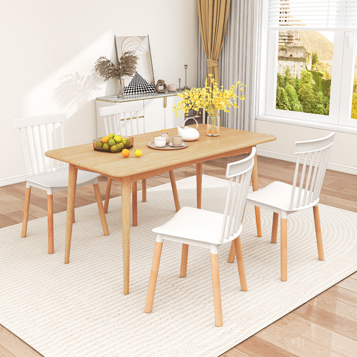 Set of 4 Windsor Dining Chairs with Spindle Backs and Curved Seats - TidySpaces