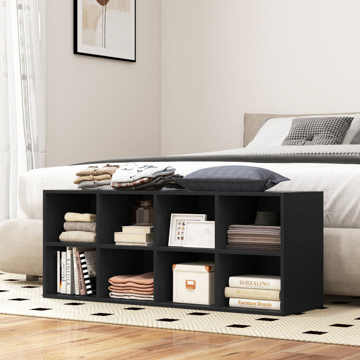 8 Grid Shoe Bench 2 in 1 Shoe Organizer with 8 Storage Cubbies
