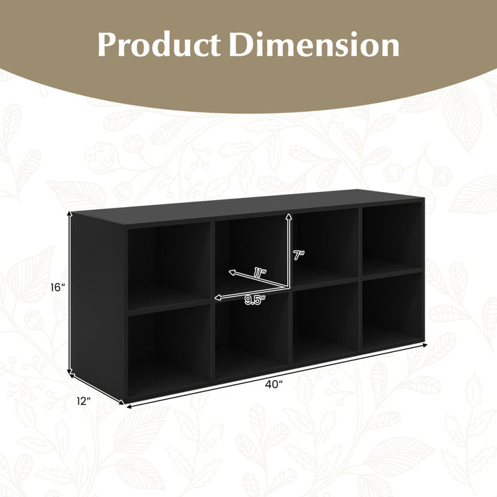 8 Grid Shoe Bench 2 in 1 Shoe Organizer with 8 Storage Cubbies