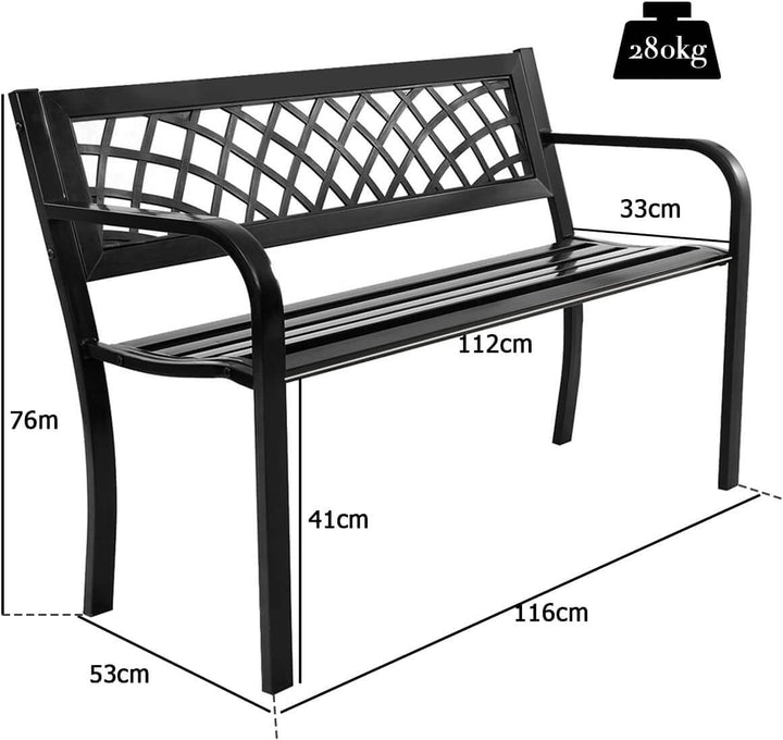 Metal Frame Outdoor Bench with 280 KG Load Capacity - TidySpaces