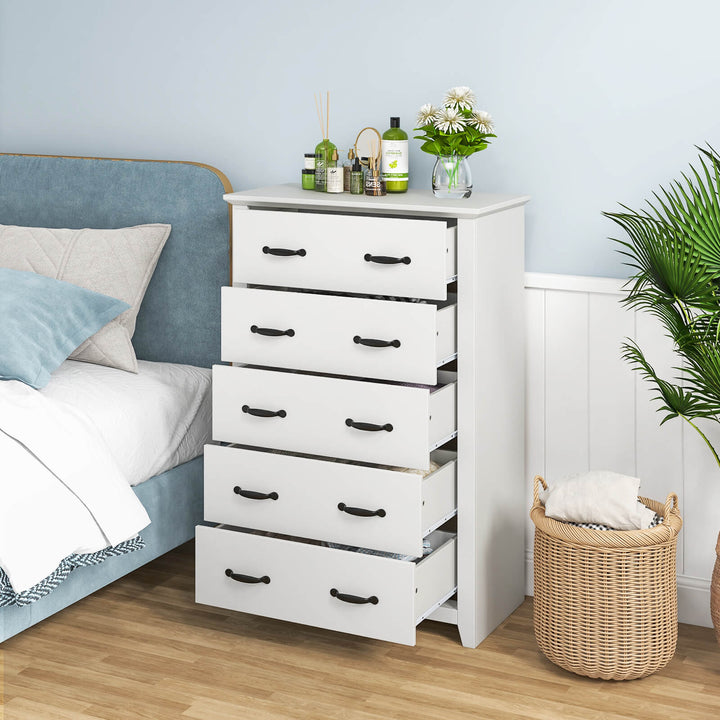 Dresser Vertical Chest of Drawers with 5 Pull out Drawers - TidySpaces