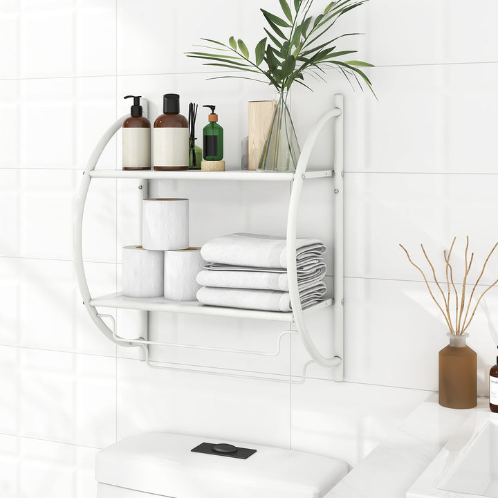Wall Mounted Bathroom Shelves with Towel Holder - TidySpaces